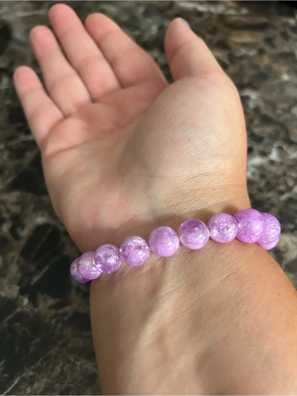 Handmade Purple Crystal Beaded Stretch Bracelet - Women Jewelry